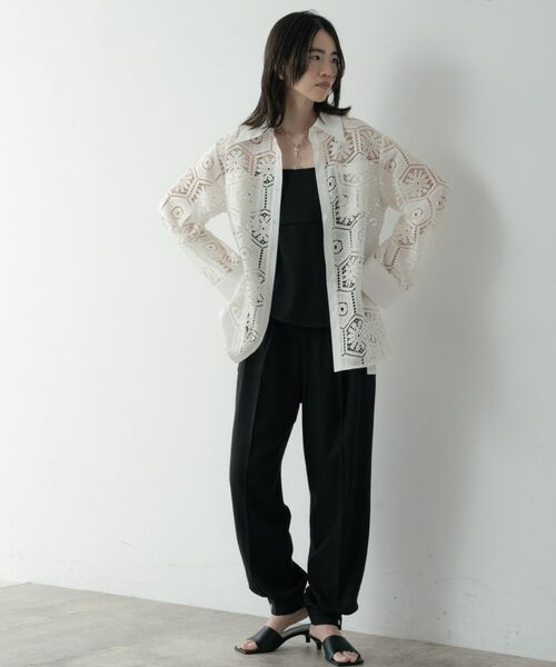 GALLEST / ギャレスト シャツ・ブラウス | 幾何柄レースビッグシャツ | 詳細4