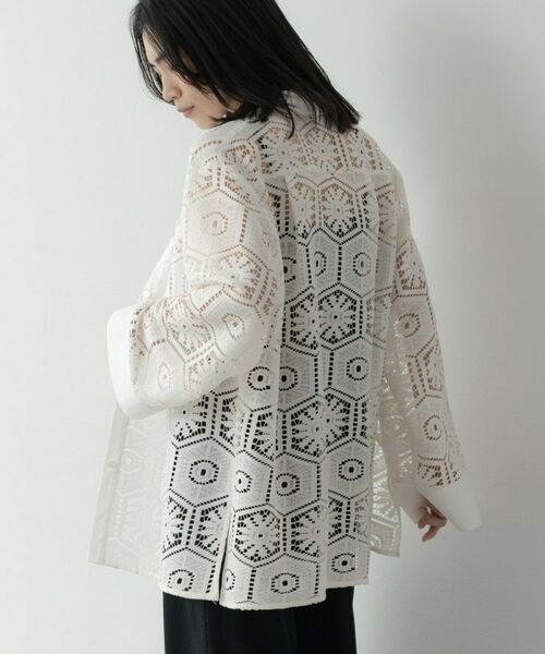 GALLEST / ギャレスト シャツ・ブラウス | 幾何柄レースビッグシャツ | 詳細6