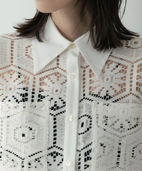 GALLEST / ギャレスト シャツ・ブラウス | 幾何柄レースビッグシャツ | 詳細8