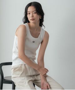 GALLEST / ギャレスト キャミソール・チューブトップ | ロゴ刺繍リブタンクトップ