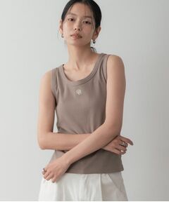 GALLEST / ギャレスト キャミソール・チューブトップ | ロゴ刺繍リブタンクトップ