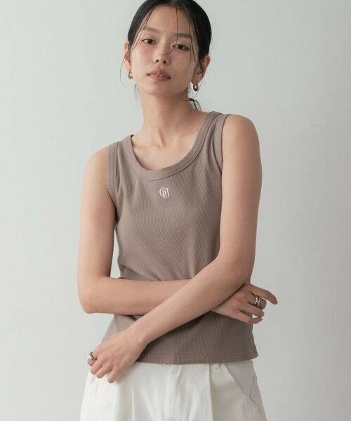 GALLEST / ギャレスト キャミソール・チューブトップ | ロゴ刺繍リブタンクトップ | 詳細9