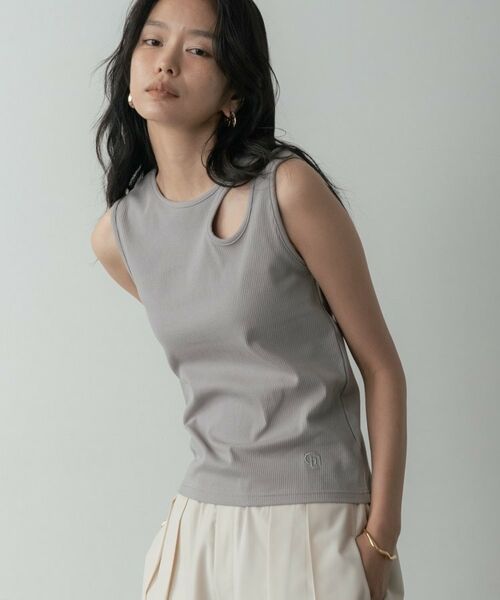 GALLEST / ギャレスト キャミソール・チューブトップ | アシメリブタンクトップ（グレー(012)）