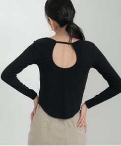 GALLEST / ギャレスト カットソー | バックオープンリブ長袖Tシャツ