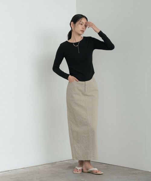 GALLEST / ギャレスト カットソー | バックオープンリブ長袖Tシャツ | 詳細11