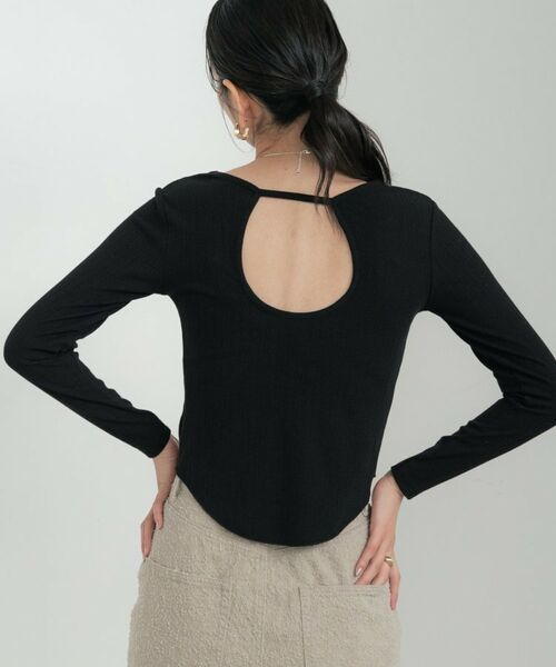 GALLEST / ギャレスト カットソー | バックオープンリブ長袖Tシャツ | 詳細13