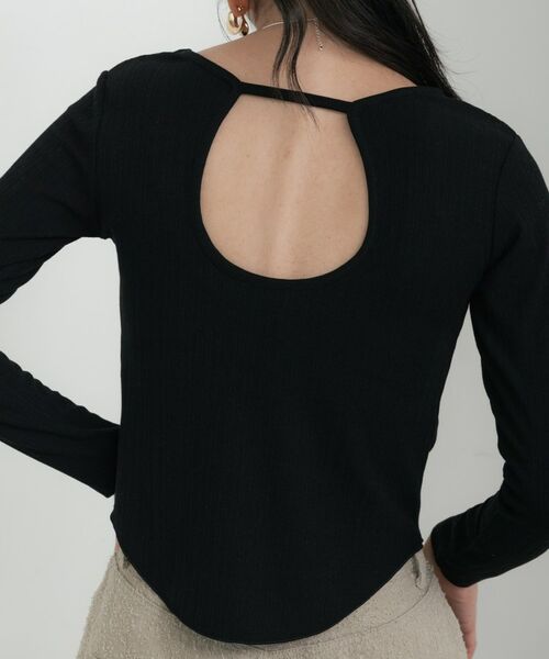 GALLEST / ギャレスト カットソー | バックオープンリブ長袖Tシャツ | 詳細14