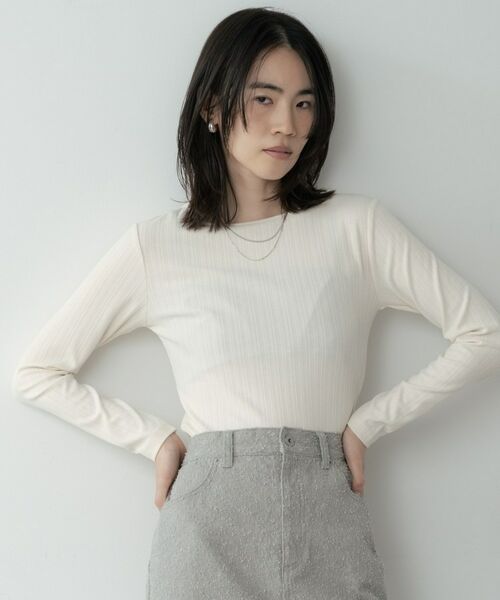 GALLEST / ギャレスト カットソー | バックオープンリブ長袖Tシャツ | 詳細2