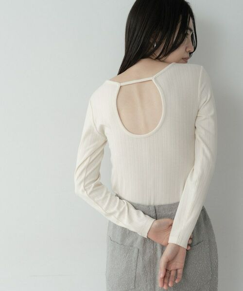 GALLEST / ギャレスト カットソー | バックオープンリブ長袖Tシャツ | 詳細4