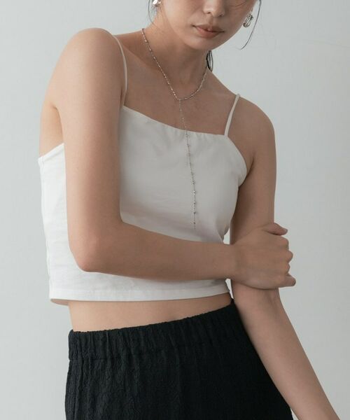 GALLEST / ギャレスト キャミソール・チューブトップ | カップ付きクロップドキャミ（ホワイト(001)）
