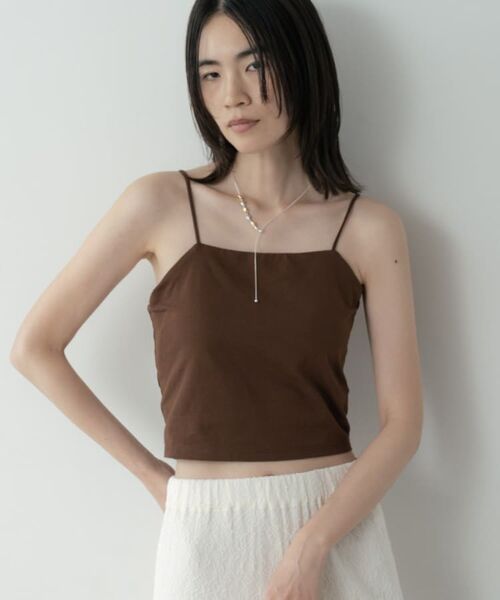 GALLEST / ギャレスト キャミソール・チューブトップ | カップ付きクロップドキャミ（ブラウン(043)）