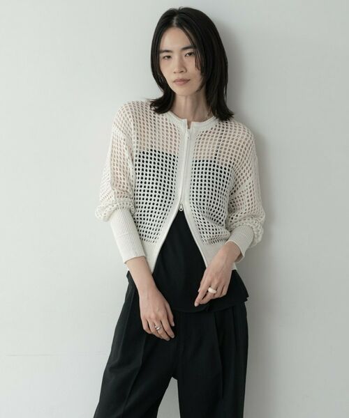 GALLEST / ギャレスト カーディガン・ボレロ | クルーネックメッシュカーディガン | 詳細4