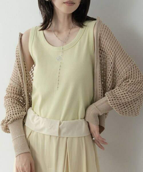 GALLEST / ギャレスト カーディガン・ボレロ | クルーネックメッシュカーディガン（ベージュ(052)）
