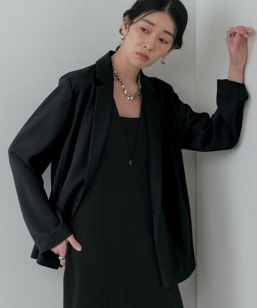 GALLEST / ギャレスト テーラードジャケット | Comfy SET UP｜ダブルブレストイージージャケット【セットアップ対応】（ブラック(019)）