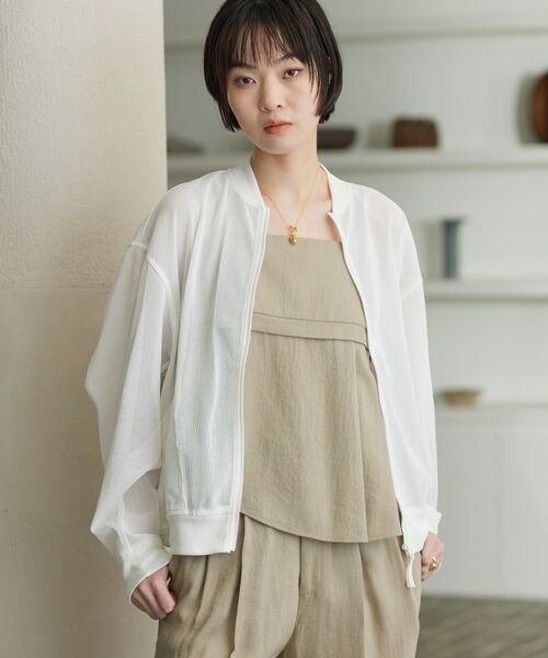 GALLEST / ギャレスト レザーブルゾン・ジャケット | メッシュブルゾン（ホワイト(001)）