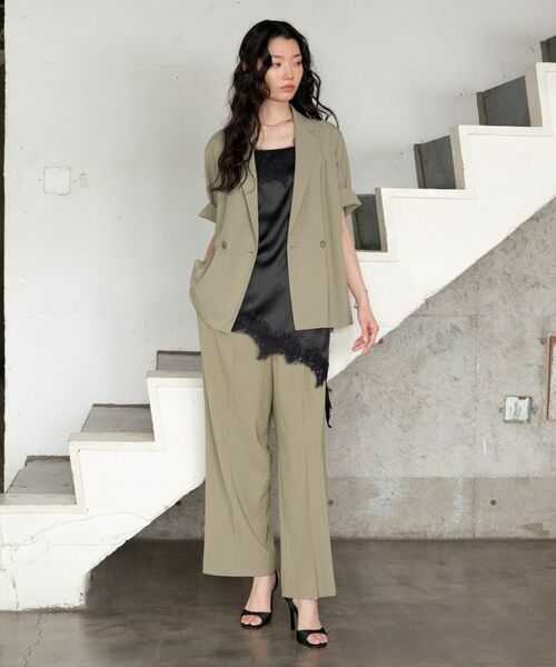 GALLEST / ギャレスト パンツ | Comfy SET UP｜イージーストレートワイドパンツ【セットアップ対応／通勤／カセット服／接触冷感／UVカット】 | 詳細29