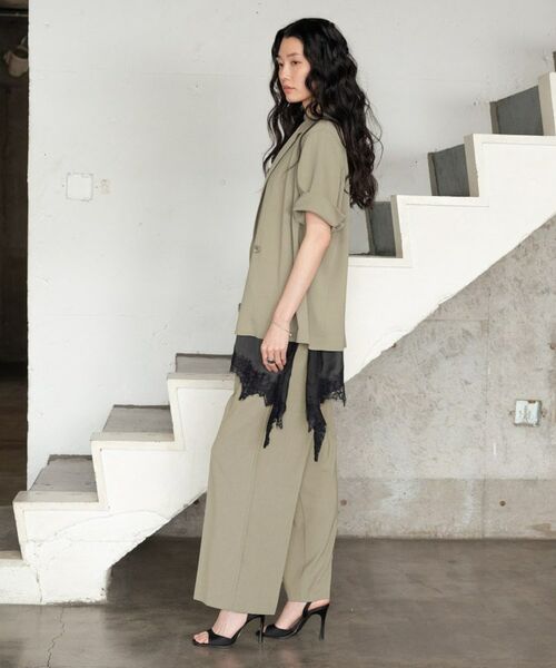 GALLEST / ギャレスト パンツ | Comfy SET UP｜イージーストレートワイドパンツ【セットアップ対応／通勤／カセット服／接触冷感／UVカット】 | 詳細30