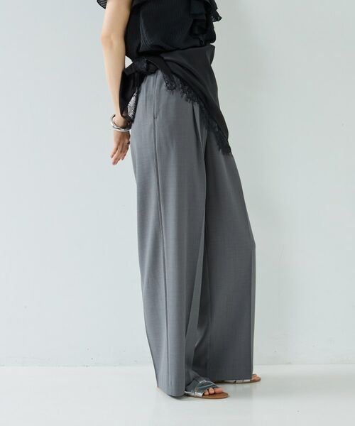GALLEST / ギャレスト パンツ | Comfy SET UP|イージーストレートワイドパンツ【セットアップ対応/通勤/カセット服/接触冷感/UVカット】(チャコールグレー(613))