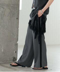 GALLEST / ギャレスト パンツ | Comfy SET UP｜イージーサイドラインワイドパンツ【セットアップ対応／通勤／カセット服／接触冷感／UVカット】