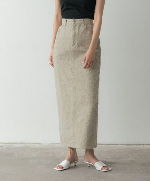 GALLEST / ギャレスト ロング・マキシ丈スカート | グレイニーコットンタイトスカート(ライトベージュ(051))