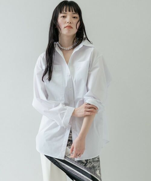 GALLEST / ギャレスト シャツ・ブラウス | Timeless｜ビッグポケットフォルムシャツ（ホワイト(001)）