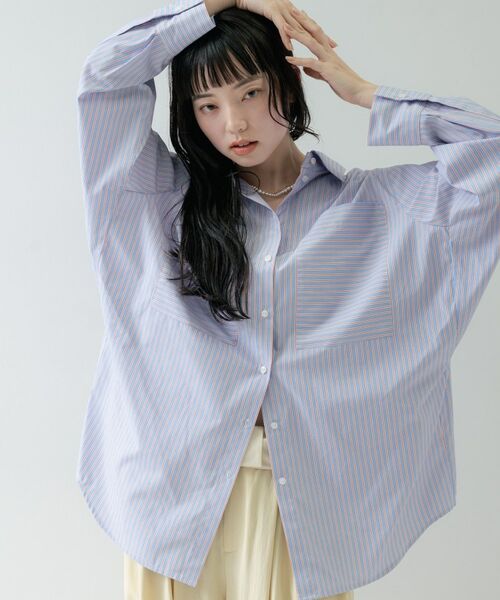 GALLEST / ギャレスト シャツ・ブラウス | Timeless｜ビッグポケットフォルムシャツ（ブルー(391)）