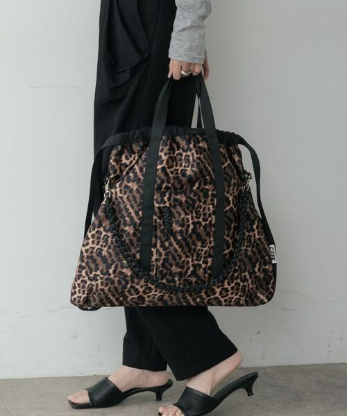 GALLEST / ギャレスト トートバッグ | 【CONTROL FREAK ／ CTFK】ナイロン3WAYレオパードスクエアトート（ブラウン(543)）