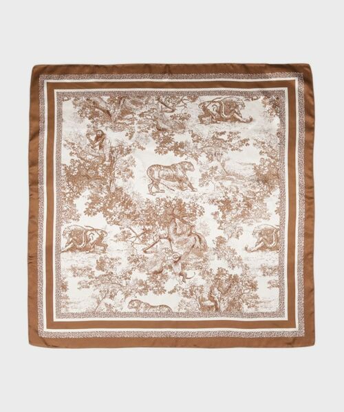 GALLEST / ギャレスト マフラー・ショール・スヌード・ストール | アートプリントスカーフ（キャメルブラウン(041)）