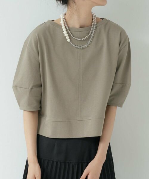 GALLEST / ギャレスト カットソー | 【マシンウォッシュ／接触冷感】ハーフスリーブフォルムカットソー（オリーブグリーン(026)）