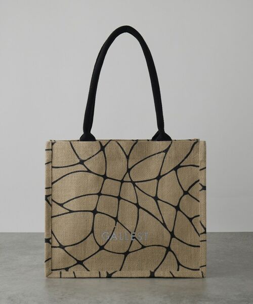 GALLEST / ギャレスト トートバッグ | 【A4サイズ収納・マチたっぷり】ジュートトートバッグ／エコバッグ（ブラック(219)）