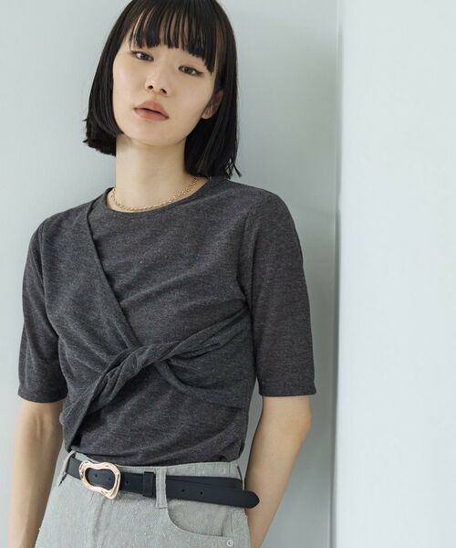 GALLEST / ギャレスト カットソー | ツイストガーゼカットソー（ブラック(019)）