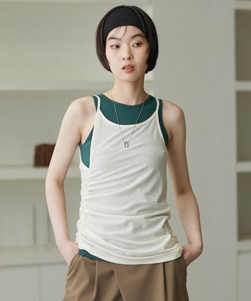 GALLEST / ギャレスト カットソー | シャーリングレイヤータンク（アイボリー(004)）