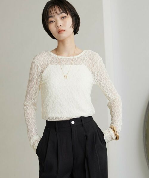 GALLEST / ギャレスト カットソー | 【一部店舗限定】バックオープンレースカットソー（オフホワイト(003)）