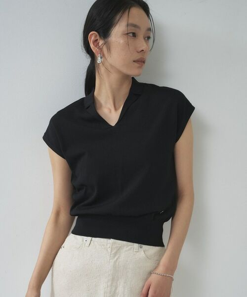 GALLEST / ギャレスト ニット・セーター | シアーフレンチポロ（ブラック(019)）