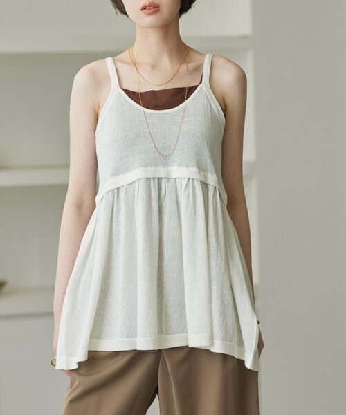 GALLEST / ギャレスト ニット・セーター | ギャザーフレアニットキャミ | 詳細14