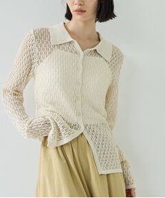 リネンライククロシェポロニット