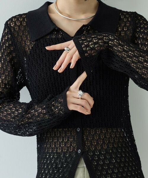 GALLEST / ギャレスト ニット・セーター | リネンライククロシェポロニット | 詳細16
