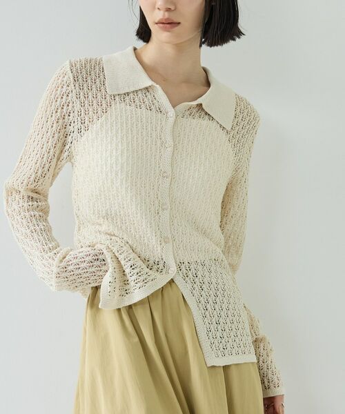 GALLEST / ギャレスト ニット・セーター | リネンライククロシェポロニット | 詳細3