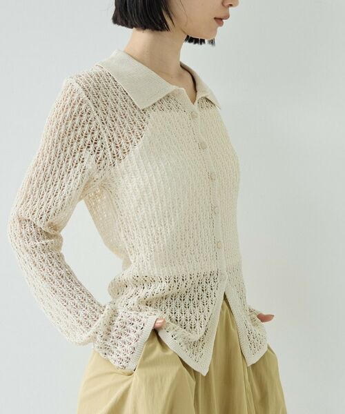 GALLEST / ギャレスト ニット・セーター | リネンライククロシェポロニット | 詳細4