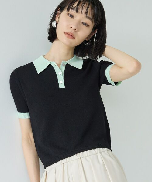 GALLEST / ギャレスト ニット・セーター | ジャカードポロニット（ブラック(519)）