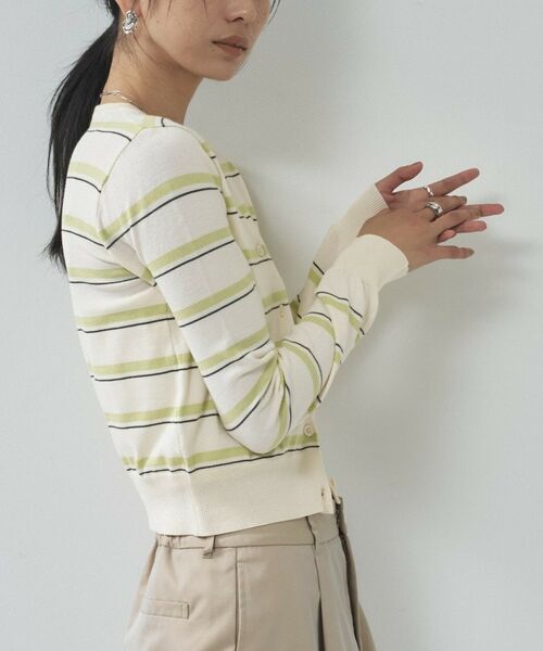 GALLEST / ギャレスト カーディガン・ボレロ | 【一部店舗限定】クルーネックボーダーカーディガン | 詳細12