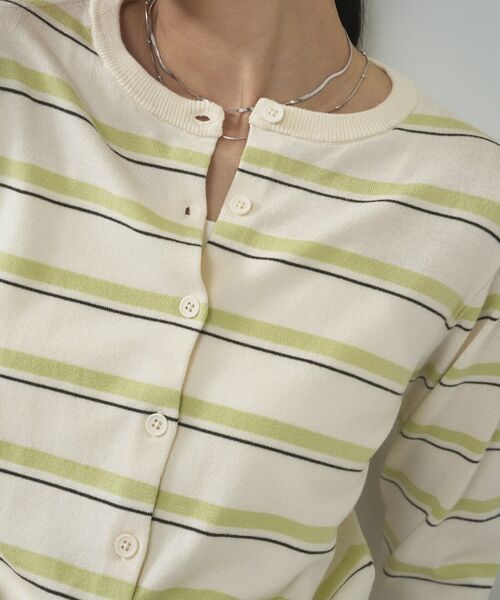 GALLEST / ギャレスト カーディガン・ボレロ | 【一部店舗限定】クルーネックボーダーカーディガン | 詳細14
