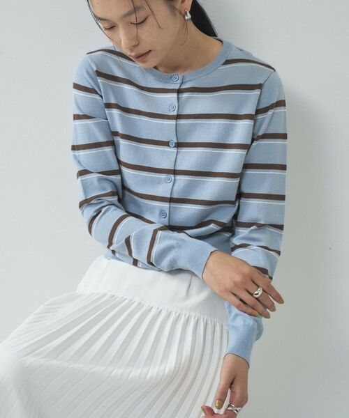 GALLEST / ギャレスト カーディガン・ボレロ | 【一部店舗限定】クルーネックボーダーカーディガン | 詳細4