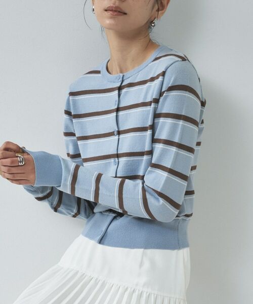 GALLEST / ギャレスト カーディガン・ボレロ | 【一部店舗限定】クルーネックボーダーカーディガン | 詳細5