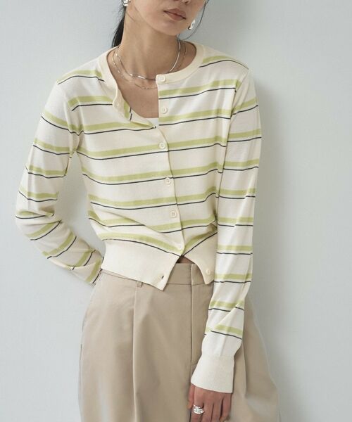 GALLEST / ギャレスト カーディガン・ボレロ | 【一部店舗限定】クルーネックボーダーカーディガン | 詳細9