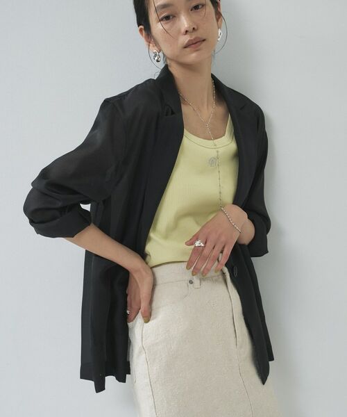 GALLEST / ギャレスト テーラードジャケット | シアーシャツジャケット（ブラック(019)）