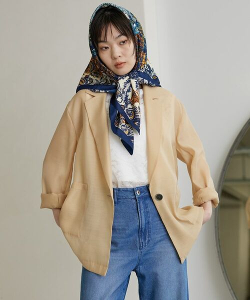 GALLEST / ギャレスト テーラードジャケット | シアーシャツジャケット（ライトベージュ(051)）