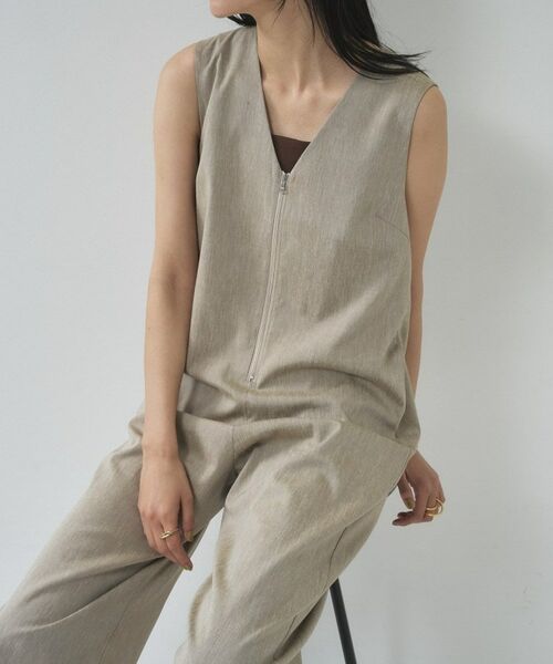 GALLEST / ギャレスト サロペット・オールインワン | リネン混シアーサロペット（ベージュ(952)）