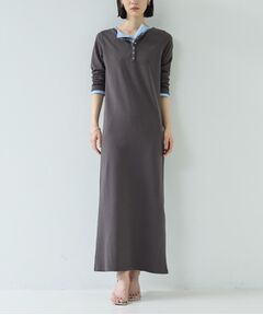 GALLEST / ギャレスト ロング・マキシ丈ワンピース | 【一部店舗限定】バイカラーヘンリーネックワンピース