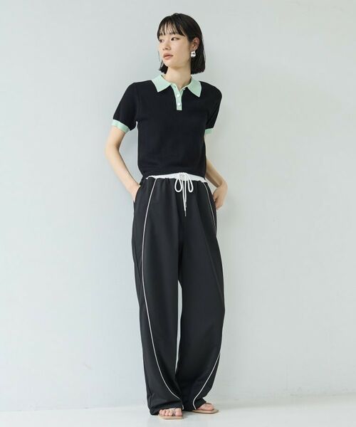 GALLEST / ギャレスト パンツ | 【一部店舗限定】パイピング裏毛ワイドパンツ | 詳細1